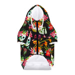 Blossom Flowers Skull Pattern Print Dog Zip Up Hoodie