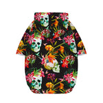 Blossom Flowers Skull Pattern Print Dog Zip Up Hoodie