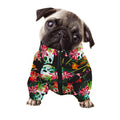 Blossom Flowers Skull Pattern Print Dog Zip Up Jacket