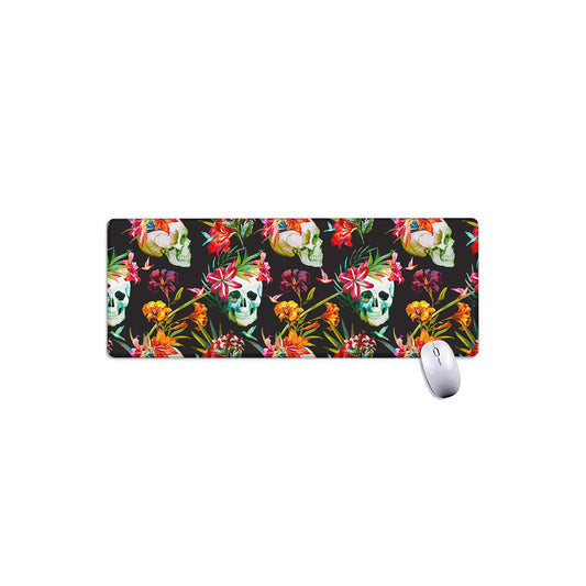 Blossom Flowers Skull Pattern Print Extended Mouse Pad