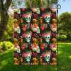 Blossom Flowers Skull Pattern Print Garden Flag