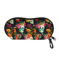 Blossom Flowers Skull Pattern Print Glasses Case