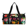 Blossom Flowers Skull Pattern Print Gym Bag