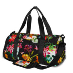 Blossom Flowers Skull Pattern Print Gym Bag