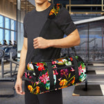 Blossom Flowers Skull Pattern Print Gym Bag