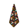 Blossom Flowers Skull Pattern Print Hand Towel