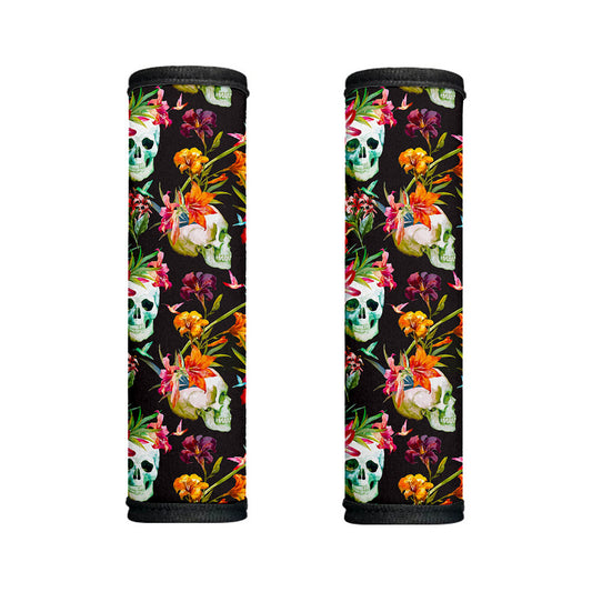 Blossom Flowers Skull Pattern Print Handle Covers