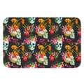 Blossom Flowers Skull Pattern Print Indoor Door Mat
