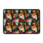 Blossom Flowers Skull Pattern Print Kitchen Mat
