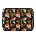 Blossom Flowers Skull Pattern Print Laptop Sleeve