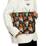 Blossom Flowers Skull Pattern Print Laptop Sleeve