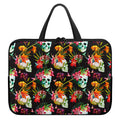 Blossom Flowers Skull Pattern Print Laptop Sleeve With Handle