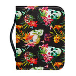 Blossom Flowers Skull Pattern Print Leather Bible Cover