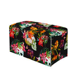 Blossom Flowers Skull Pattern Print Leather Tissue Box Cover