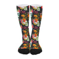 Blossom Flowers Skull Pattern Print Long Socks