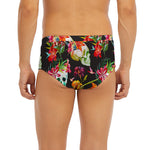 Blossom Flowers Skull Pattern Print Men's Briefs