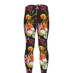 Blossom Flowers Skull Pattern Print Men's leggings