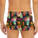 Blossom Flowers Skull Pattern Print Men's Short Boxer Briefs