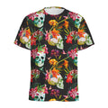 Blossom Flowers Skull Pattern Print Men's Athletic T-Shirt