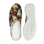 Blossom Flowers Skull Pattern Print Mesh Casual Shoes