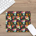 Blossom Flowers Skull Pattern Print Mouse Pad