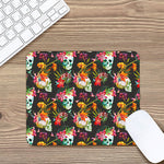 Blossom Flowers Skull Pattern Print Mouse Pad