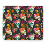 Blossom Flowers Skull Pattern Print Mouse Pad