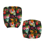 Blossom Flowers Skull Pattern Print Office Chair Cover