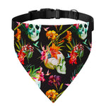 Blossom Flowers Skull Pattern Print Over The Collar Dog Bandana