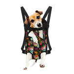 Blossom Flowers Skull Pattern Print Pet Carrier Backpack