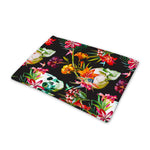 Blossom Flowers Skull Pattern Print Pet Cooling Mat Cover