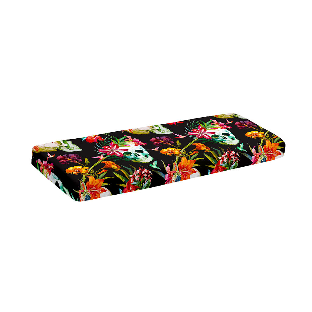 Blossom Flowers Skull Pattern Print Piano Keyboard Cover