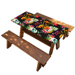 Blossom Flowers Skull Pattern Print Picnic Table Cover