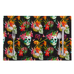 Blossom Flowers Skull Pattern Print Placemat
