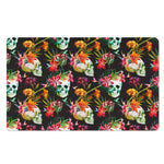 Blossom Flowers Skull Pattern Print Polyester Doormat