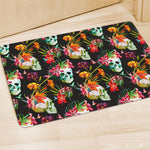 Blossom Flowers Skull Pattern Print Polyester Doormat