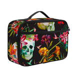 Blossom Flowers Skull Pattern Print Portable Lunch Bag