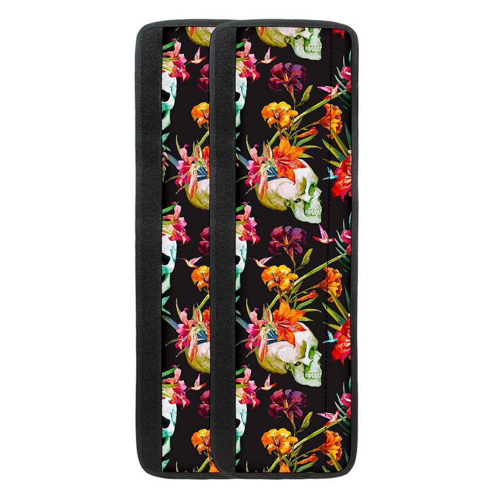 Blossom Flowers Skull Pattern Print Refrigerator Handle Covers