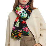 Blossom Flowers Skull Pattern Print Scarf