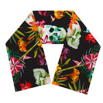 Blossom Flowers Skull Pattern Print Scarf