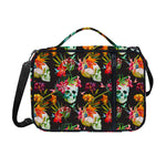 Blossom Flowers Skull Pattern Print Shoulder Strap Bible Bag