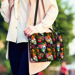 Blossom Flowers Skull Pattern Print Shoulder Strap Bible Bag