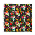 Blossom Flowers Skull Pattern Print Silk Bandana