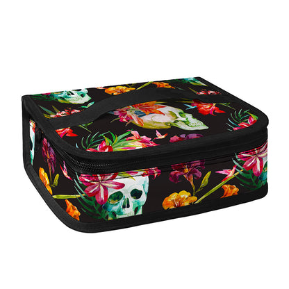 Blossom Flowers Skull Pattern Print Small Lunch Bag