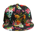 Blossom Flowers Skull Pattern Print Snapback Cap