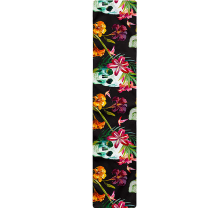 Blossom Flowers Skull Pattern Print Table Runner