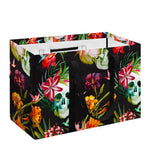 Blossom Flowers Skull Pattern Print Utility Tote Bag