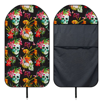 Blossom Flowers Skull Pattern Print Waterproof Car Seat Cover