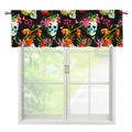 Blossom Flowers Skull Pattern Print Window Valance