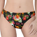 Blossom Flowers Skull Pattern Print Women's Thong